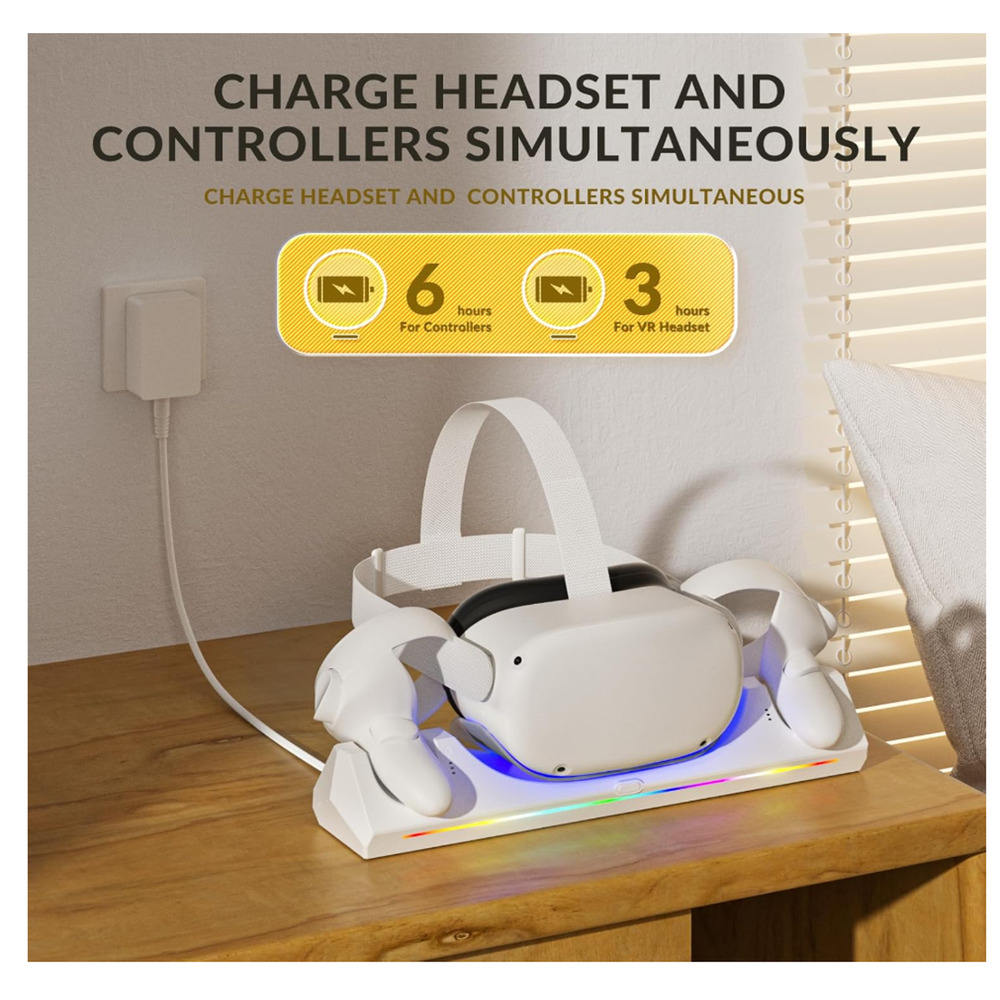 Bioherm Magnetic Dock Oculus Quest 2 VR Headset and Controller Charging Station - Picture 5 of 6